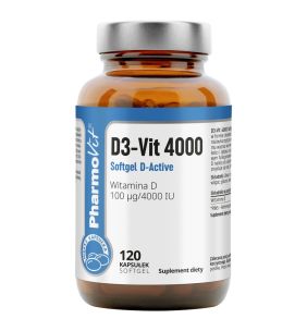 D3-Vit 4000 Softgel D-Active Pharmovit, kaps.,120 szt
