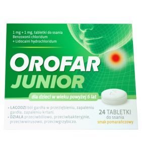 Orofar Junior (Orofar Total Action), tabletki do ssania, 24 szt.