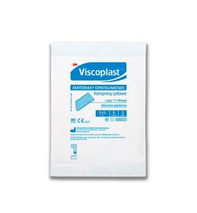 Viscoplast, jałowe kompresy gazowe z gazy bawełnianej, 17-nitkowe, 8 warstw, 5 cm x 5 cm, 3 szt.