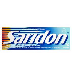 Saridon, 250 mg+150 mg+50 mg, tabletki, 20 szt.