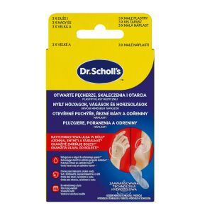 Dr.Scholl's, plastry na otwarte pęcherze, skaleczenia, otarcia, 6szt.