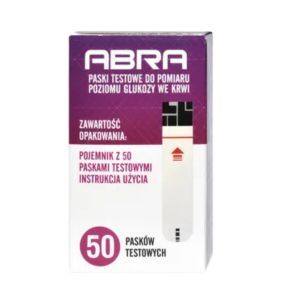 Abra, paski testowe do pomiaru poziomu glukozy we krwi, 50 szt.