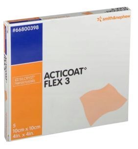 Acticoat Flex 3, opatrunek, 10 cm x 10 cm, 1 szt. (z opakowania 5 szt.)
