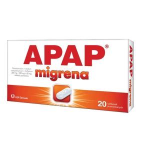 Apap migrena, 250 mg + 250 mg + 65 mg, tabl.powl., 20 szt