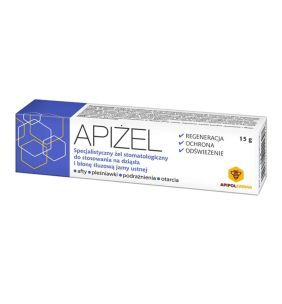 Apiżel, żel stomatologiczny na dziąsła i błonę śluzową jamy ustnej, 15 g