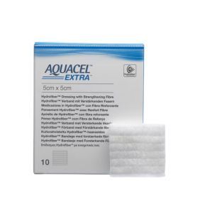 Aquacel Extra, opatrunek hydrowłóknisty, 5 cm x 5 cm, 1 szt. (z opakowania 10 szt.)