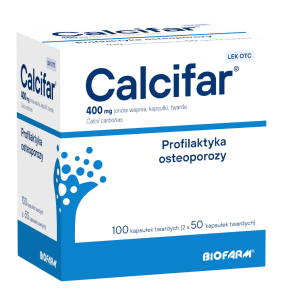 Calcifar, 400 mg jonów wapnia, kapsułki twarde,100 szt