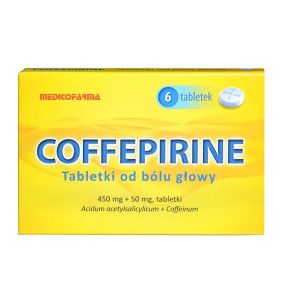 Coffepirine Tabletki od bólu głowy, 450mg+50mg, tabl.,50 szt