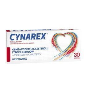Cynarex, Cynarae herbae extractum siccum, 250 mg, tabletki, 30 sztuk