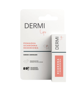 DERMI Lips pomadka ochronna rdzeniowa, kokos i awokado, 4,4g