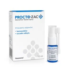 Procto-Zac Memethol Barrier Spray, na hemoroidy i szczeliny odbytu, 10 ml