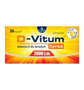 D-Vitum Forte 2000 j.m., kaps.,wit.D,dla doroslych, 90 szt