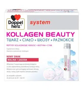 Doppelherz system Kollagen Beauty, płyn,malin,jag,25ml,30amp
