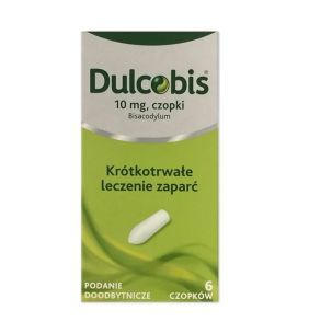 Dulcobis,10 mg, czopki,(i.rów),MDZ,Irlandia,  6 szt