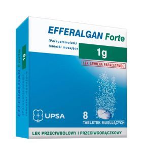 Efferalgan Forte, 1 g, tabl.musuj.,(i.rów),MDZ,Hiszp, 8 szt