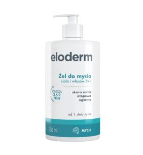 Eloderm, żel, do mycia ciała i włosów, 2w1, 750 ml