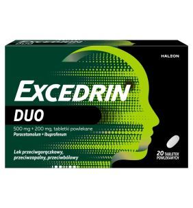 Excedrin Duo, 500 mg + 200 mg, tabletki powlekane, 20 sztuk