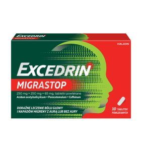 Excedrin MigraStop, tabl.powl.,(i.rów),MDZ,Belgia, 10 szt