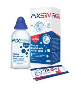 Fixsin+Ektoina, zestaw do płukania nosa i zatok, podst,1 but. (240ml)+15sasz.