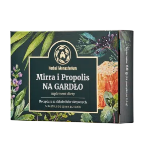Mirra i Propolis na Gardlo bez cukru, pastyl.do ssania,24szt