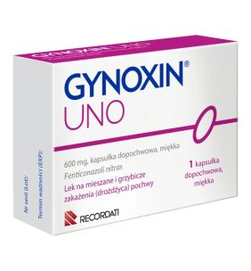 Gynoxin Uno, 600 mg, kapsułki dopochwowe miękkie (i.rów),Bułg,1szt