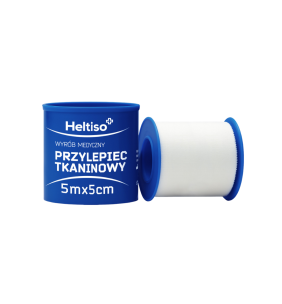 Heltiso Przylepiec tkaninowy biały 5m x 5cm 