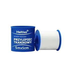 Heltiso Przylepiec tkaninowy biały 5m x 5cm 