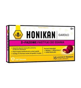 Honikan Gardło 2-fazowe pastylki do ssania, 16 szt
