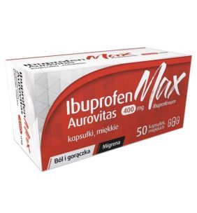 Ibuprofen MAX Aurovitas, 400 mg, kaps.miękkie, 50 szt