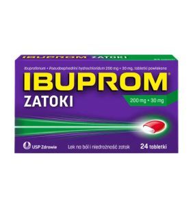 Ibuprom Zatoki, 200 mg + 30 mg, tabletki powlekane, 24 szt.