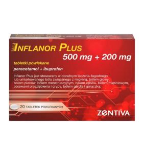 Inflanor Plus, 200 mg + 500 mg, tabl.powl., 20 szt