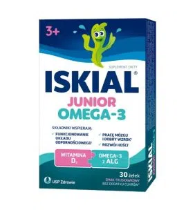 Iskial Junior Omega-3, żelki, sm.truskawkowy, 30 szt