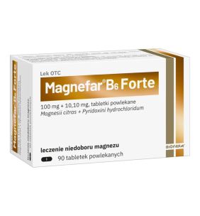 Magnefar B6 Forte, tabl.powl., 90 szt