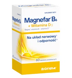 Magnefar B6 + witamina D, tabl.powl., 60 szt