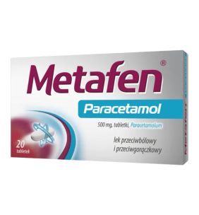 Metafen Paracetamol, 500 mg, tabl., 20 szt