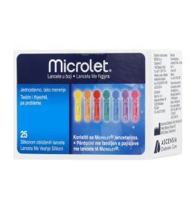 Microlet, lancety, (Ascensia), kolorowe,  25szt