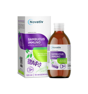 Novativ Sambucus immuno, syrop na odporność, 120 ml