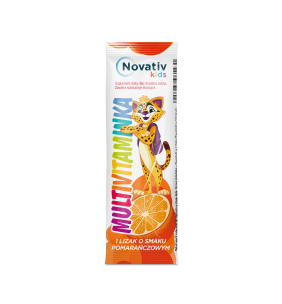 Novativ Kids Lizaki Multivitaminka, lizaki o smaku pomarańczowym, 30 sztuk