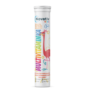 Novativ Kids Multivitaminka dla dzieci, tabletki musujące, 20 sztuk
