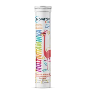Novativ Kids Multivitaminka dla dzieci, tabletki musujące, 20 sztuk