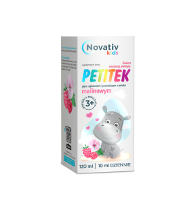 Novativ kids Petitek, płyn o smaku malinowym, 120 ml