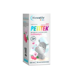 Novativ kids Petitek, płyn o smaku malinowym, 120 ml