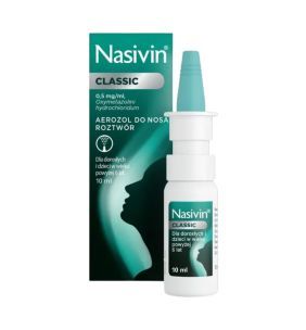 Nasivin Classic (soft 0.05%), (0,5 mg/ml), aerozol do nosa, 10 ml