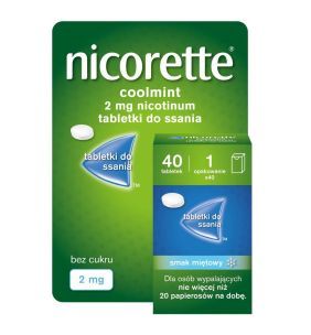 Nicorette Coolmint, 2 mg, tabl.do ssania, 40 szt