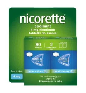 Nicorette Coolmint, 4 mg, tabl.do ssania, 80 szt