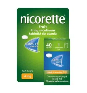 Nicorette Fruit, 4 mg, tabl.do ssania, 40 szt