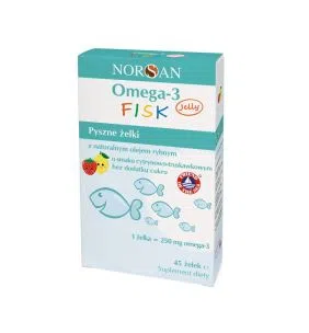 Norsan, Omega-3 Fisk z naturalnym olejem rybnym, żelki, 45 szt