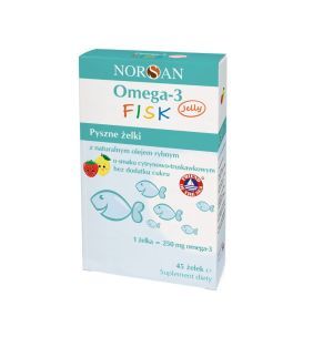 Norsan, Omega-3 Fisk z naturalnym olejem rybnym, żelki, 45 szt
