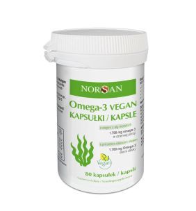 Norsan, Omega-3 Vegan olej z alg morskich, kaps., 80 szt