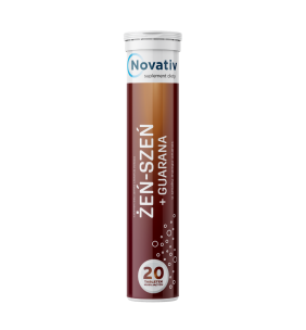 Novativ Żeń-szeń+Guarana, tabletki musujące, 20 szt.